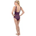 Red Roses Purple Cross Front Low Back Swimsuit View2