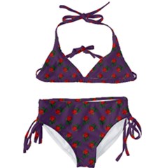 Red Roses Purple Kids  Classic Bikini Set