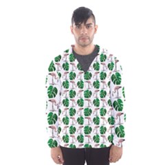 Flamingo Leaf Patttern Hooded Windbreaker (men) by snowwhitegirl