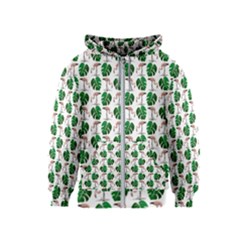 Flamingo Leaf Patttern Kids  Zipper Hoodie by snowwhitegirl