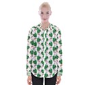 Flamingo Leaf Patttern Womens Long Sleeve Shirt View1