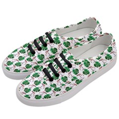 Flamingo Leaf Patttern Women s Classic Low Top Sneakers by snowwhitegirl