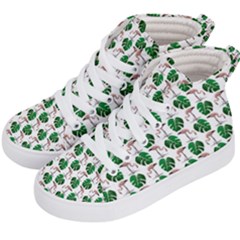 Flamingo Leaf Patttern Kid s Hi-top Skate Sneakers by snowwhitegirl