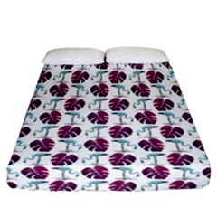 Flamingo Leaf Patttern Blue Fitted Sheet (california King Size) by snowwhitegirl