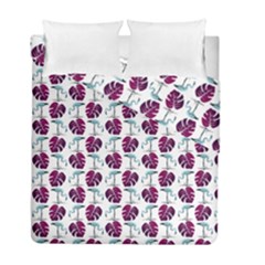 Flamingo Leaf Patttern Blue Duvet Cover Double Side (full/ Double Size) by snowwhitegirl