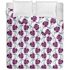 Flamingo Leaf Patttern Blue Duvet Cover Double Side (california King Size) by snowwhitegirl