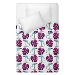 Flamingo Leaf Patttern Blue Duvet Cover Double Side (single Size) by snowwhitegirl