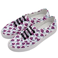 Flamingo Leaf Patttern Blue Women s Classic Low Top Sneakers by snowwhitegirl