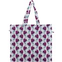 Flamingo Leaf Patttern Blue Canvas Travel Bag View1