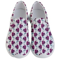 Flamingo Leaf Patttern Blue Men s Lightweight Slip Ons by snowwhitegirl