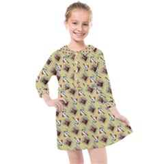 Kawaii Rootbeer Kids  Quarter Sleeve Shirt Dress