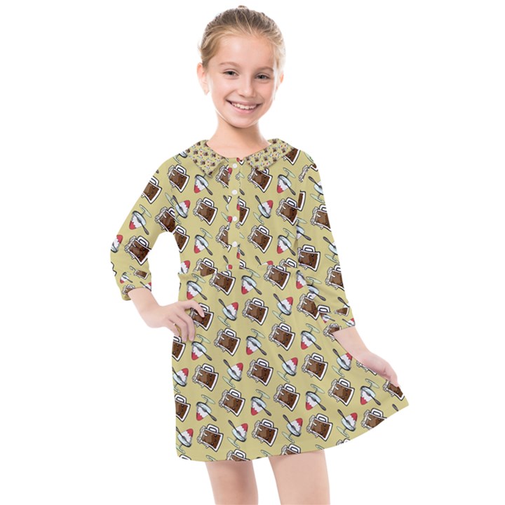 Kawaii Rootbeer Kids  Quarter Sleeve Shirt Dress