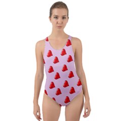 Kawai Hearts Cut-out Back One Piece Swimsuit