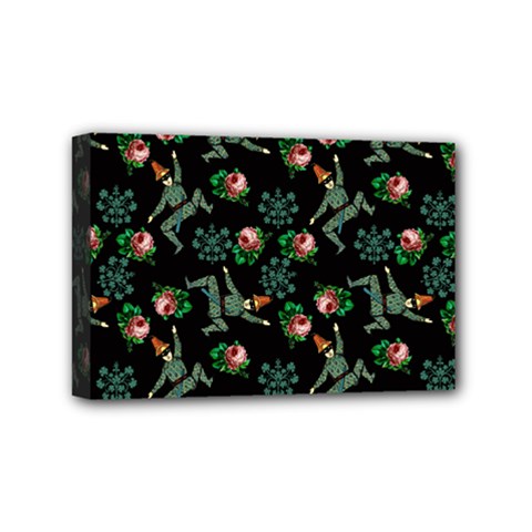 Vintage Jester Floral Pattern Mini Canvas 6  X 4  (stretched) by snowwhitegirl