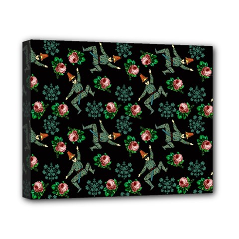 Vintage Jester Floral Pattern Canvas 10  X 8  (stretched) by snowwhitegirl