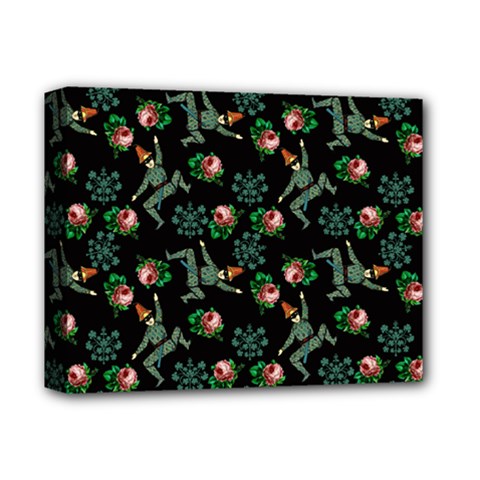 Vintage Jester Floral Pattern Deluxe Canvas 14  X 11  (stretched) by snowwhitegirl