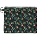 Vintage Jester Floral Pattern Canvas Cosmetic Bag (XXXL) View1