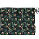 Vintage Jester Floral Pattern Canvas Cosmetic Bag (XXXL) View2