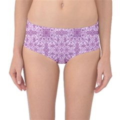 Ornamental Pink Mid-Waist Bikini Bottoms