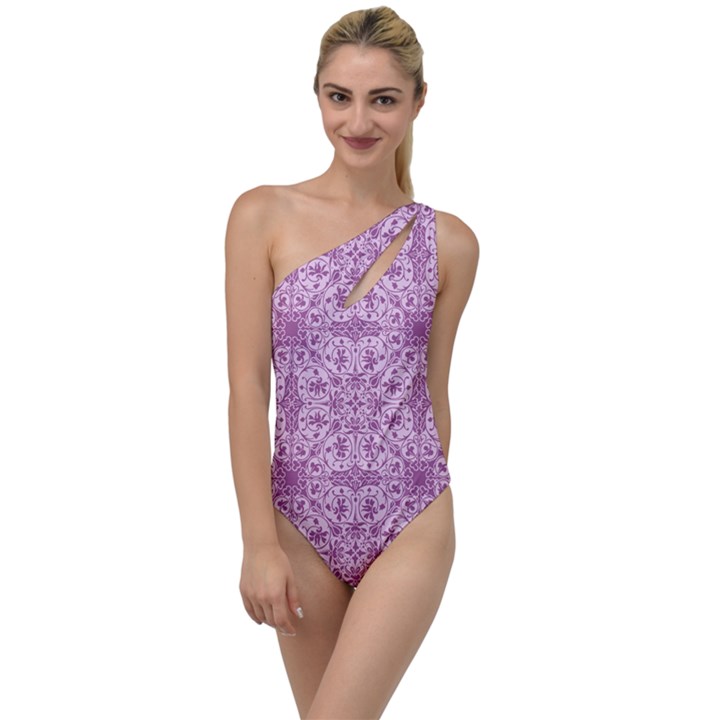 Ornamental Pink To One Side Swimsuit