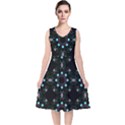 Embroidery Paisley Black V-Neck Midi Sleeveless Dress  View1