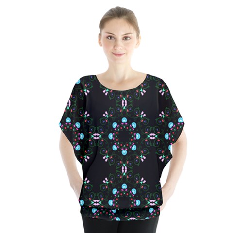 Embroidery Paisley Black Blouse by snowwhitegirl