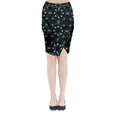 Embroidery Paisley Black Midi Wrap Pencil Skirt by snowwhitegirl