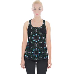 Embroidery Paisley Black Piece Up Tank Top