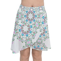 Embroidery Paisley Chiffon Wrap Front Skirt by snowwhitegirl