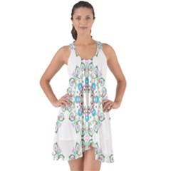 Embroidery Paisley Show Some Back Chiffon Dress