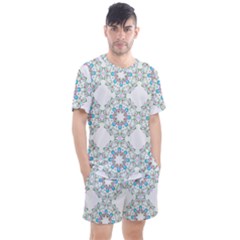 Embroidery Paisley Men s Mesh Tee And Shorts Set