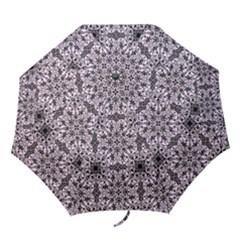 Ornamental Pink Black Folding Umbrellas by snowwhitegirl