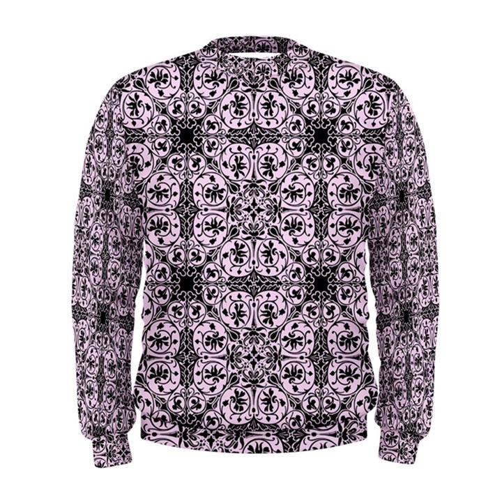 Ornamental Pink Black Men s Sweatshirt