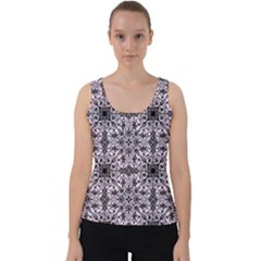 Ornamental Pink Black Velvet Tank Top