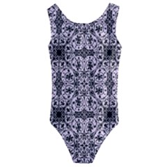 Ornamental Pink Black Kids  Cut-out Back One Piece Swimsuit