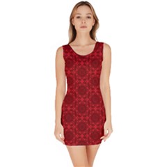 Victorian Paisley Red Bodycon Dress by snowwhitegirl