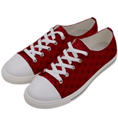 Victorian Paisley Red Women s Low Top Canvas Sneakers