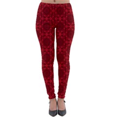 Victorian Paisley Red Lightweight Velour Leggings