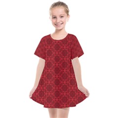 Victorian Paisley Red Kids  Smock Dress