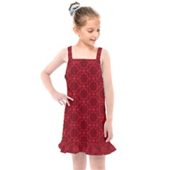 Victorian Paisley Red Kids  Overall Dress