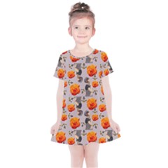 Girl With Roses And Anchors Kids  Simple Cotton Dress