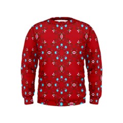 Embroidery Paisley Red Kids  Sweatshirt by snowwhitegirl