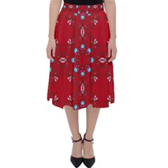 Embroidery Paisley Red Classic Midi Skirt by snowwhitegirl