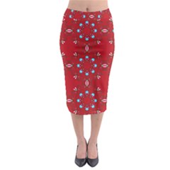 Embroidery Paisley Red Midi Pencil Skirt by snowwhitegirl