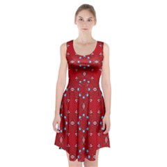 Embroidery Paisley Red Racerback Midi Dress