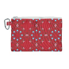 Embroidery Paisley Red Canvas Cosmetic Bag (large)