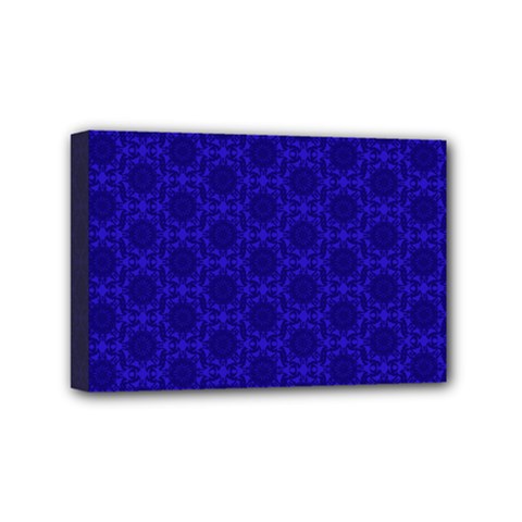 Victorian Paisley Royal Blue Pattern Mini Canvas 6  X 4  (stretched) by snowwhitegirl