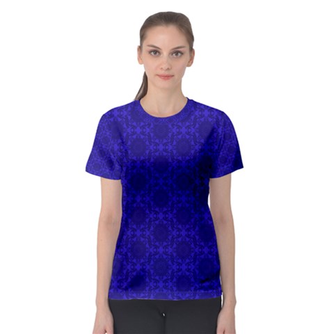 Victorian Paisley Royal Blue Pattern Women s Sport Mesh Tee by snowwhitegirl