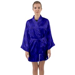 Victorian Paisley Royal Blue Pattern Long Sleeve Kimono Robe