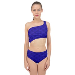 Victorian Paisley Royal Blue Pattern Spliced Up Two Piece Swimsuit